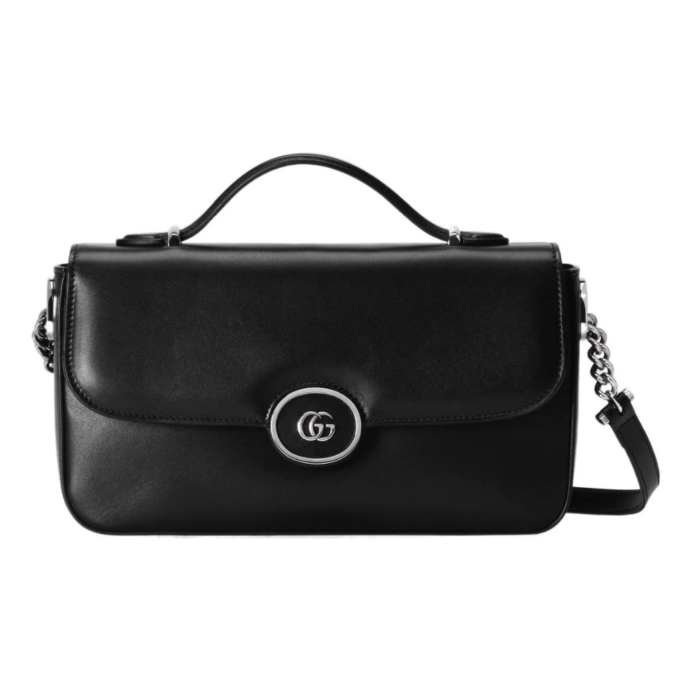 GUCCI Women's  Petite GG Small Black Leather Shoulder Bag 739721 (Wore Once)
